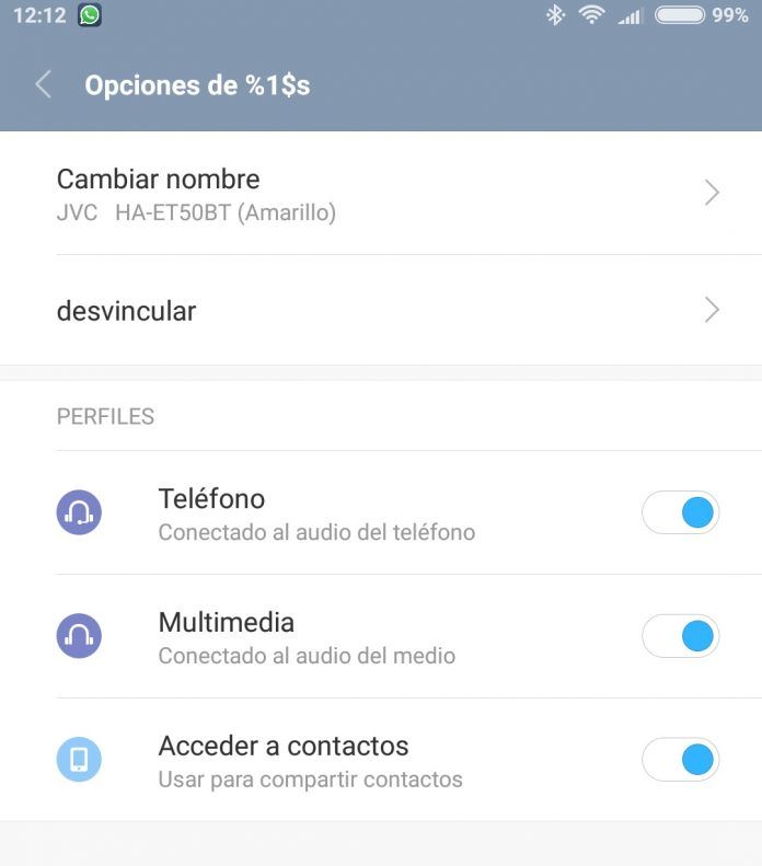 JVC AE Wireless Emparejado