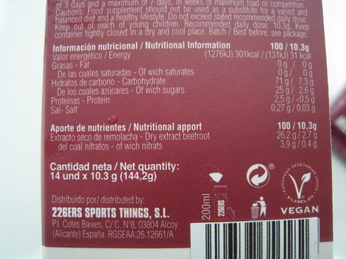 226ERS Nitro Pro Informacion Nutricional