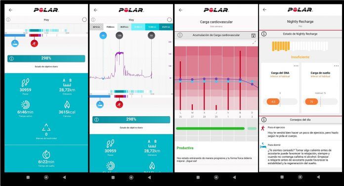 Polar Vantage V3 App Seguimiento Valores